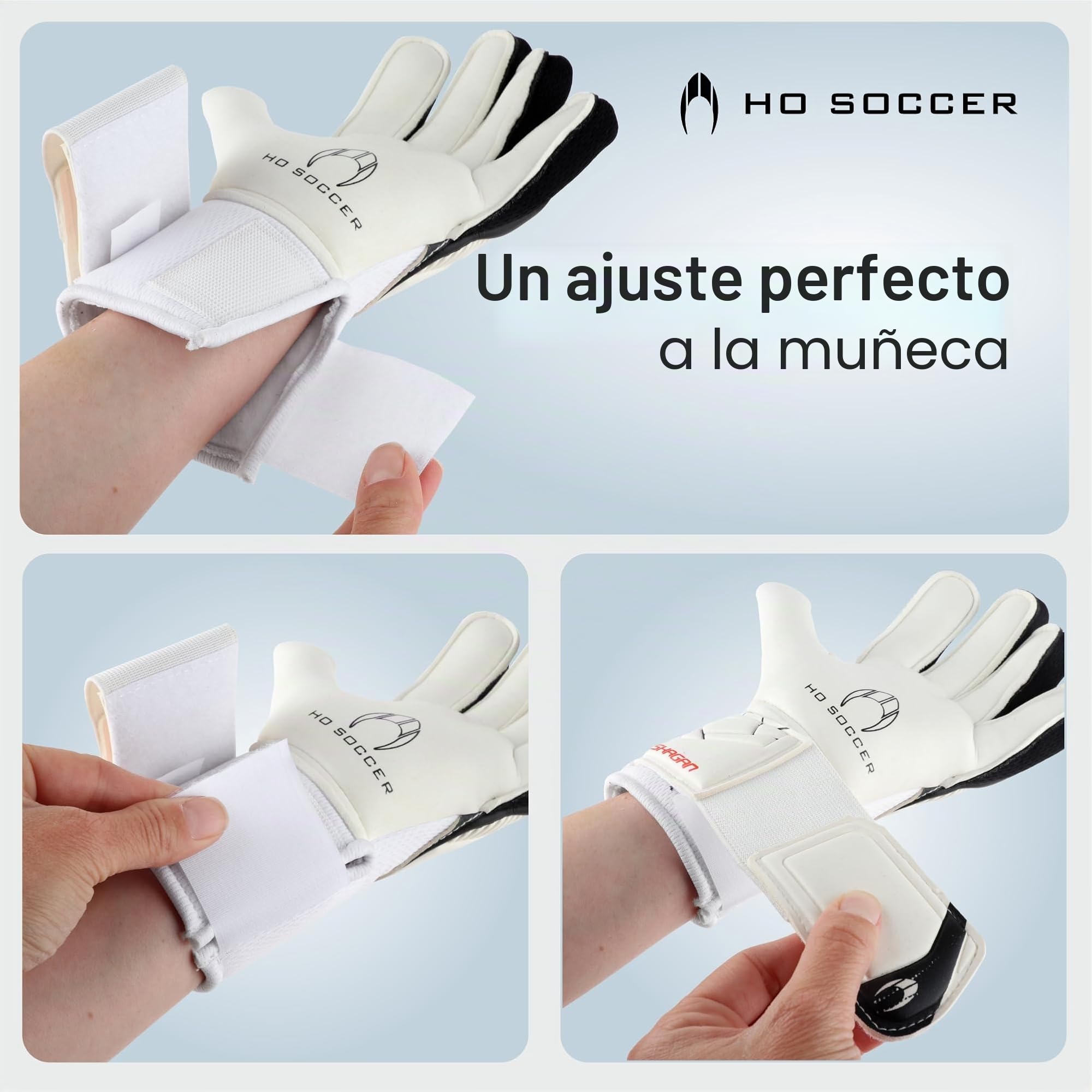 HO Soccer SHAGAN Flat Protek Kid Pro - con protección para los Dedos - Guantes de Portero, Unisex Niño, Blanco/Rojo.