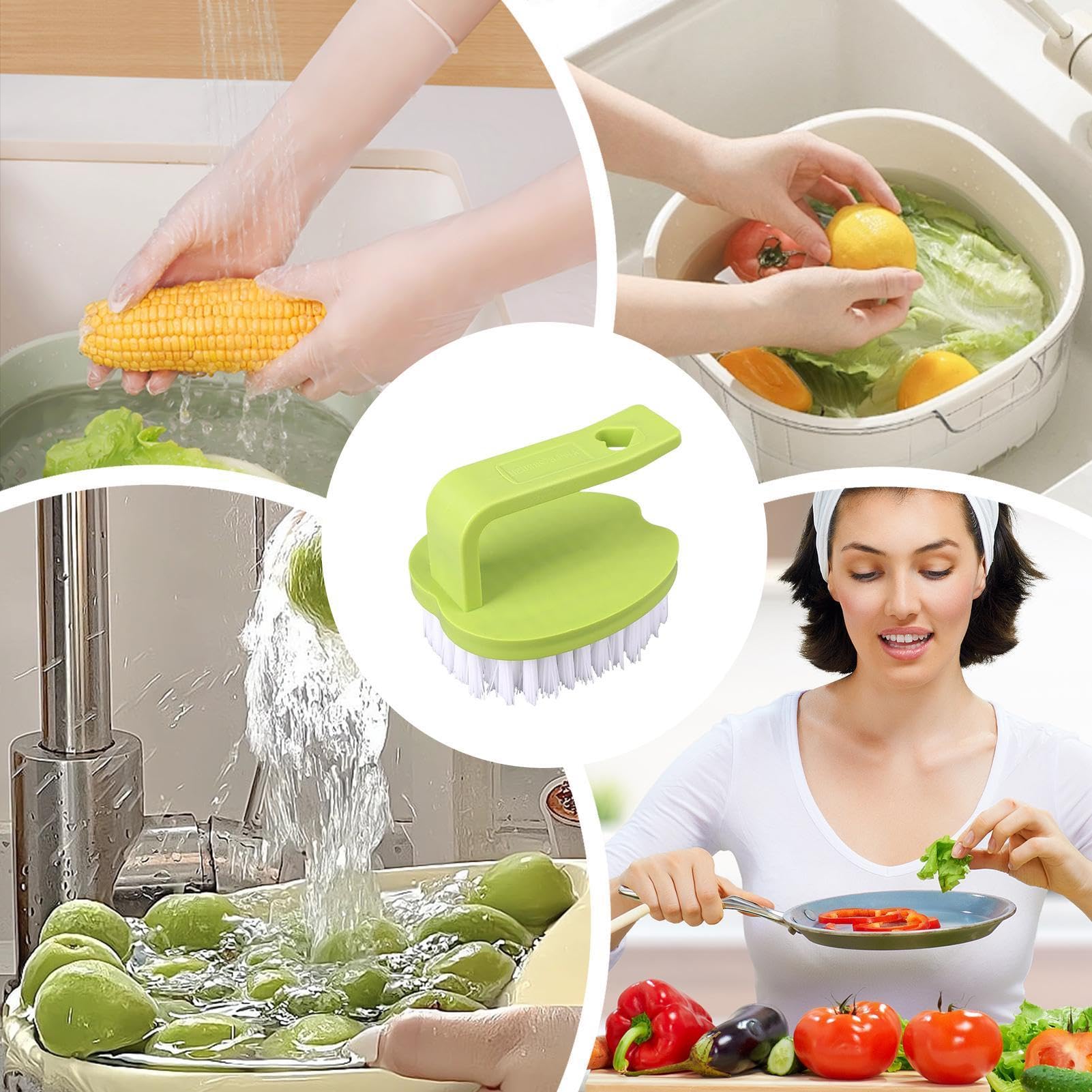 Gemüsebürste | Scheuerreiniger | -Schrubber Bürste Ergonomischer Anti-Rutsch-Griff Multifunktions-Reinigungswerkzeug für Lebensmittel Kartoffeln Geschirr Küche