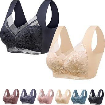 2PCS Push-Up Lace Bra,Seamless Posture Correction Push up Bra,Push up Beautiful Back No Steel Ring Bra