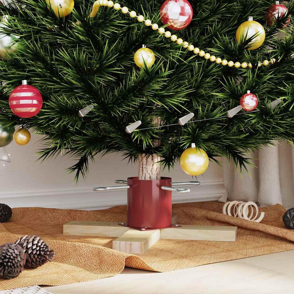 Soporte Arbol Navidad Pino Macizo 1.73 Rojo