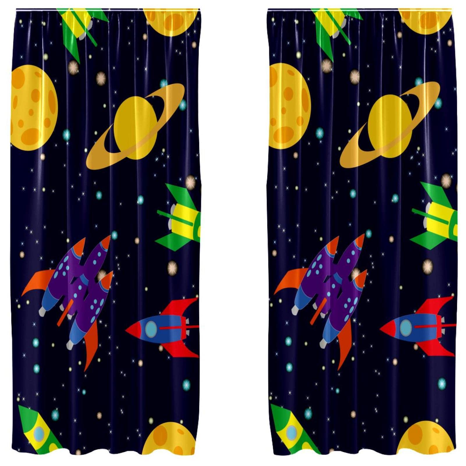 Rideaux occultants chambre enfant stop lumière motif fusée