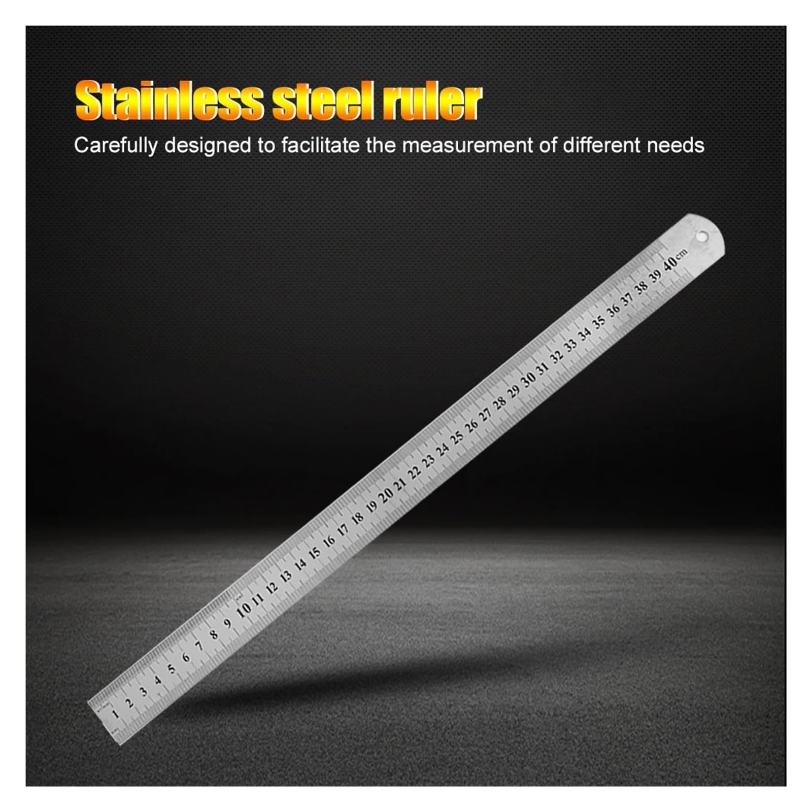 Righello in acciaio inox, strumento di misurazione di precisione su entrambi i lati, bordo resistente, ideale per misurazioni accurate