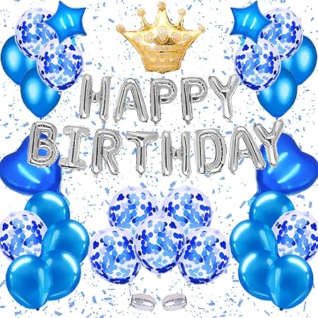 Amazon 風船 誕生日 飾り付け セット 45点 Happy Birthday バルーン バースデー バルーン 青い色 王冠 風船 男女兼用 G H おもちゃ おもちゃ Amazon 風船 誕生日 飾り付け セット 45点 Happy Birthday バルーン バースデー バルーン 青い色 王冠 風船 男女兼用 G H おもちゃ おもちゃ