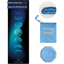 Mantra Yoga Travel PRO 1.5mm with Knee Pad - Foldable Fitness &amp; Exercise Mat with Bag | Lightweight, Compact &amp; Eco-Friendly | Non-Slip &amp; Washable | For All Types of Yoga | 72" L x 24" W | 2.6 lbs