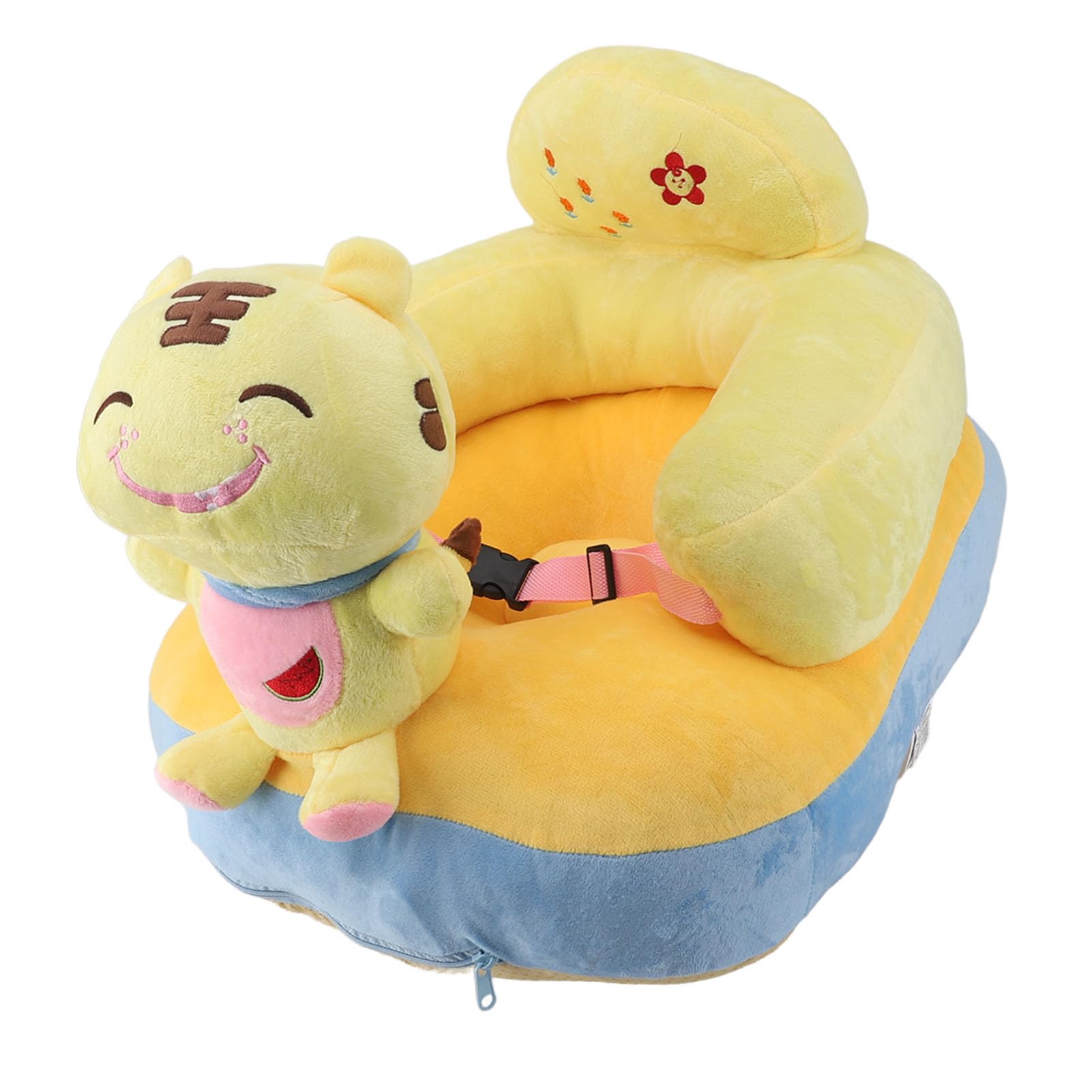Divano per Seggiolino per Bambini Morbido Peluche Confortevole a Forma di Animale Carino per Imparare a Sedersi Supporto Regolabile per Neonati 17,7x19,7x17,7 Pollici (Tigre)
