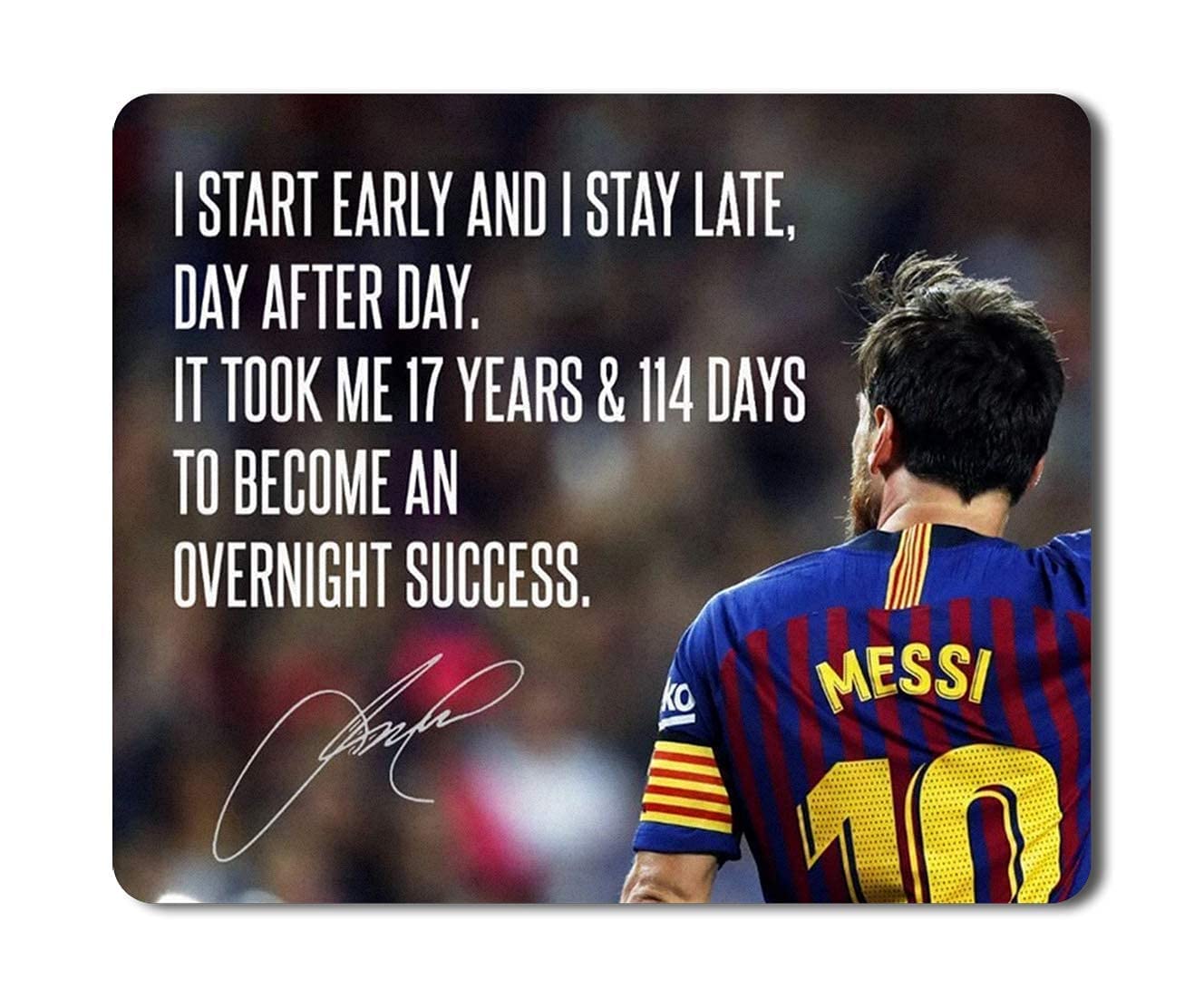 Mouse Pad Large Washable Non Slip Rubber Base for Work from Home/Office/Gaming |Anti-Skid, Anti-Slip, Rubber Base 240X200X3mm [20% Larger] (Messi)-image-5