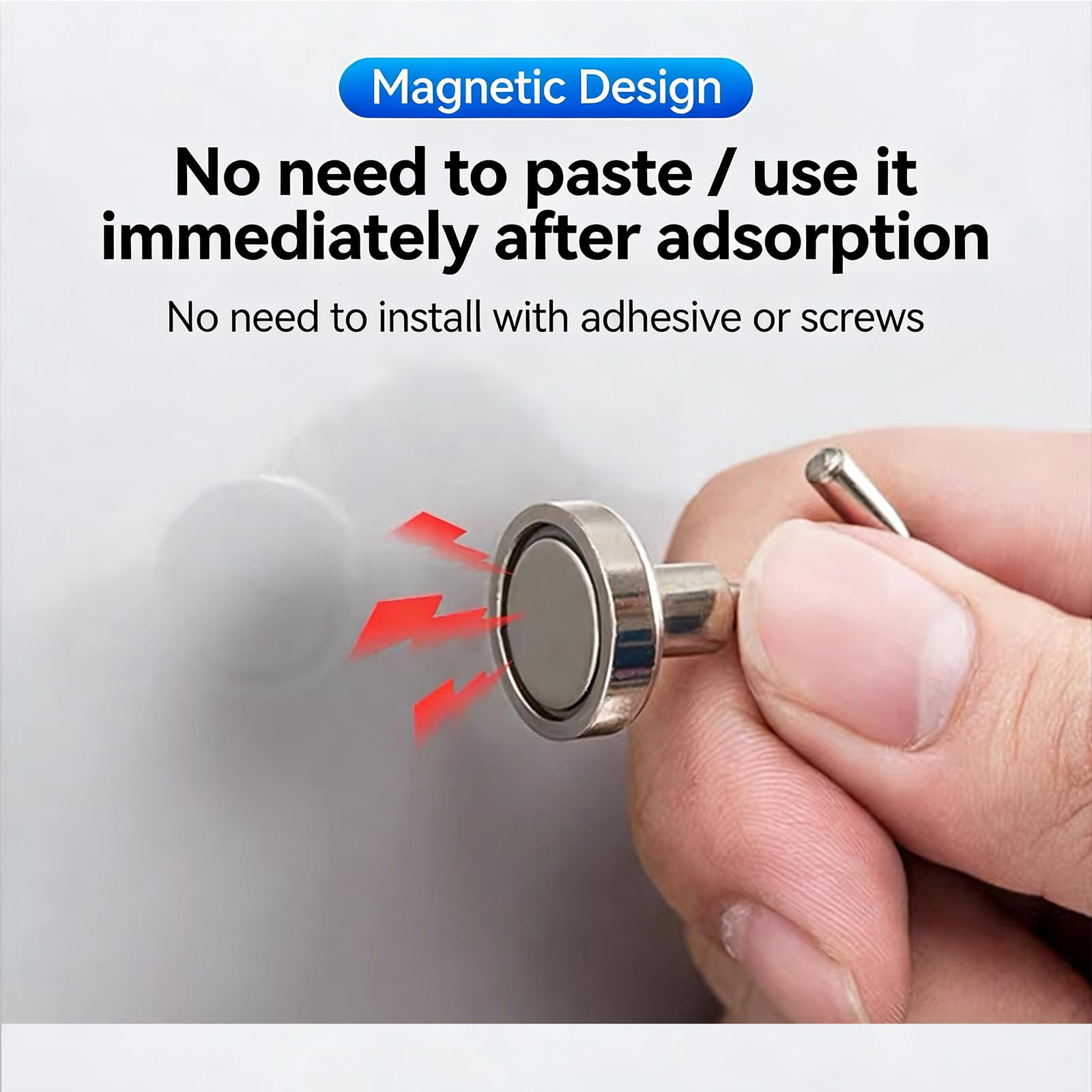 18 Pezzi Ganci Magnetici Extra Forti Neodimio Calamita con Gancio Potente Piccole non c'è bisogno di Fare Buchi Magneti Frigotelaioin Ferro Soffitto Cucina Pesante Magnet 16mm