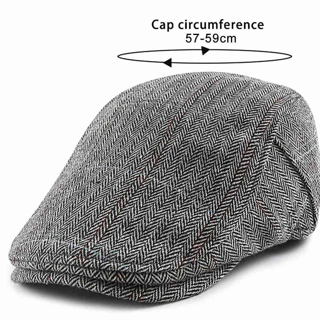 JNKET Fashion Men Women Flat Cap Leisure Newsboy Hats Driving Cap (US, Alpha, One Size, Medium, Dark Grey)