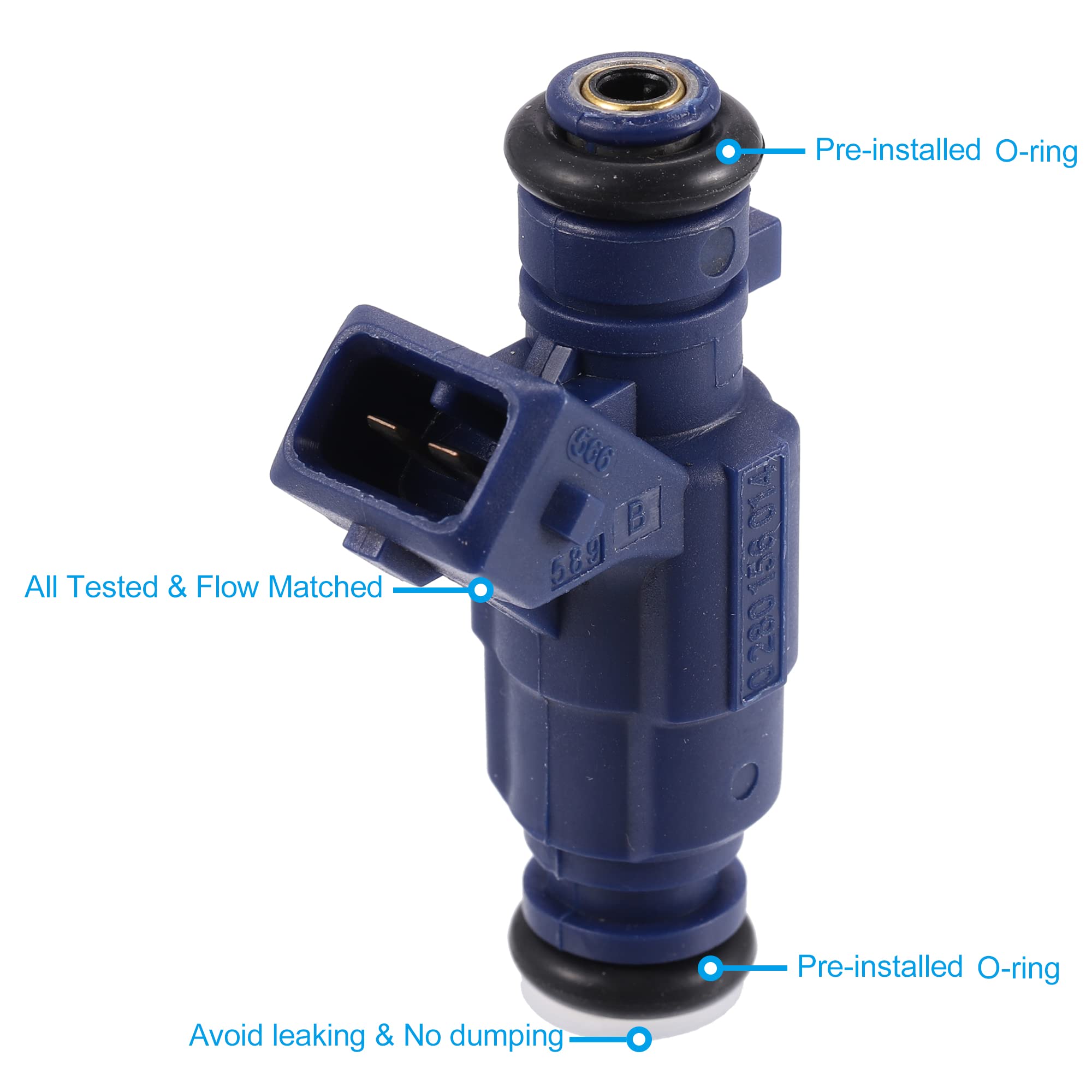 X AUTOHAUX 6uds 0280156014 Combustible Inyector 2 Pasadores Reemplazo para Auto Vehículo