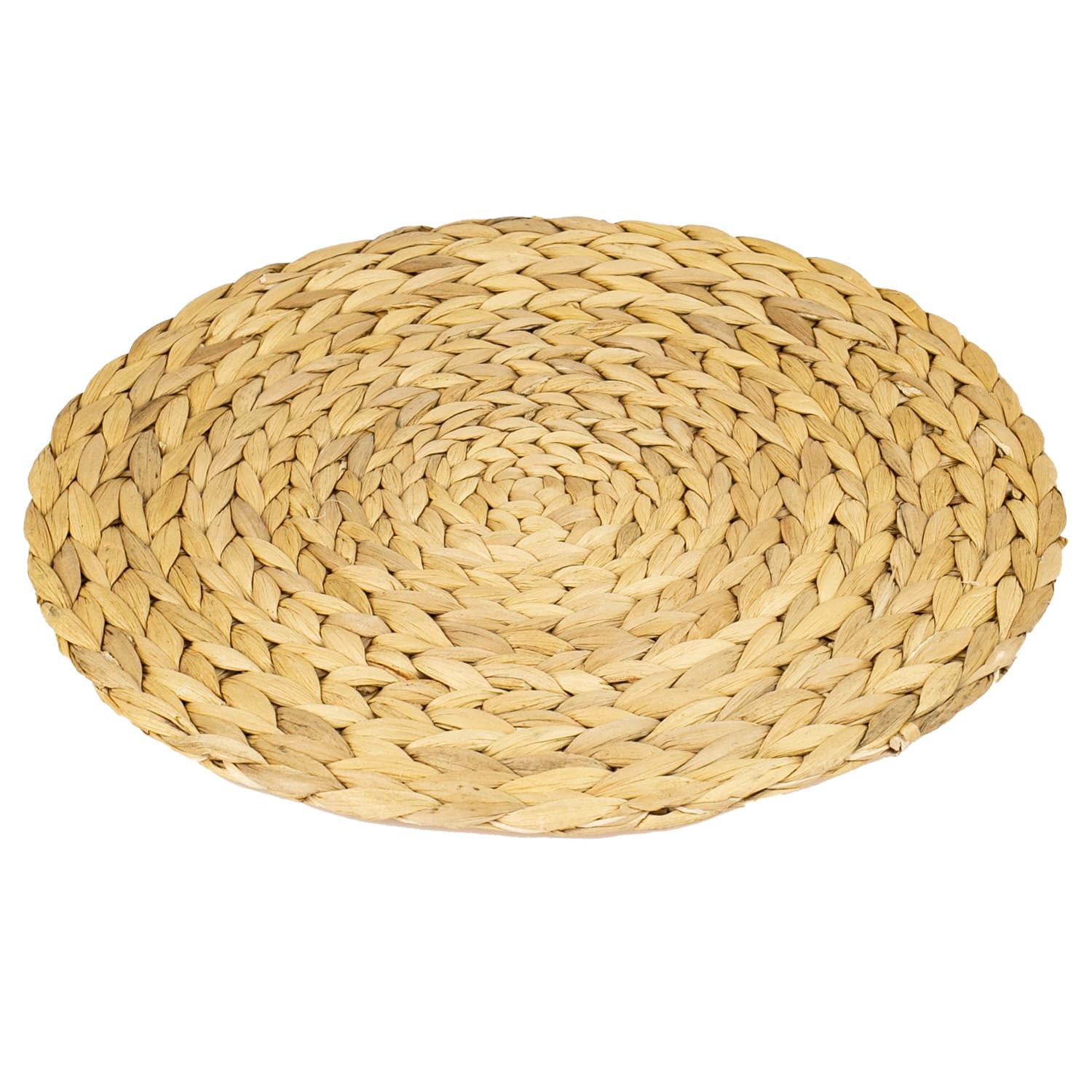 HMF tovaglietta intrecciata in giacinto d'acqua, sottopiatti lavabili | Set da 4 | Rotondo, 35 cm