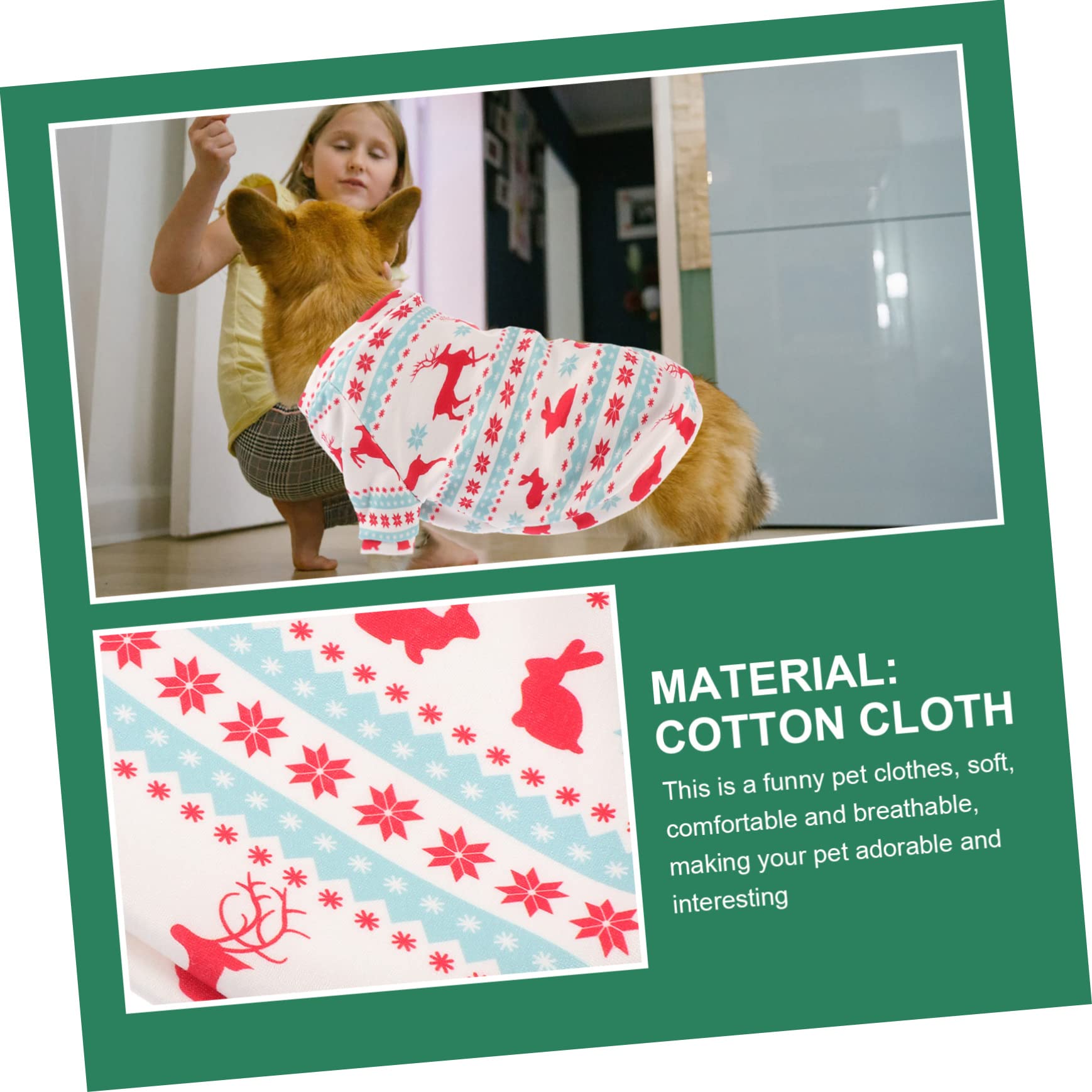 BESPORTBLE 1pezzi Vestiti per Cani Costume di Natale per Animali Domestici Abbigliamento Natalizio per Cani Resistente e Confortevole Compatto e Elegante per Feste e Passeggiate