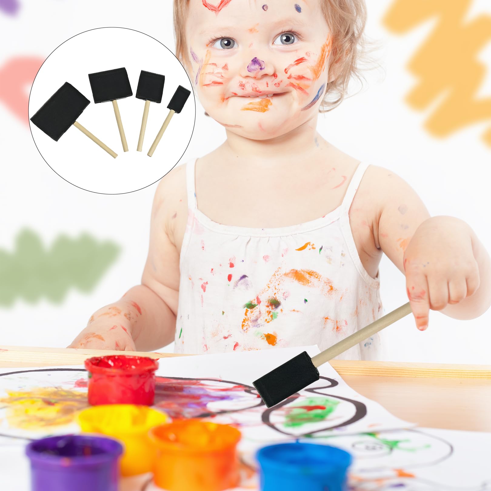 Set De 8 Pinceaux Éponge Pour Peinture - Art Et Loisirs Créatifs