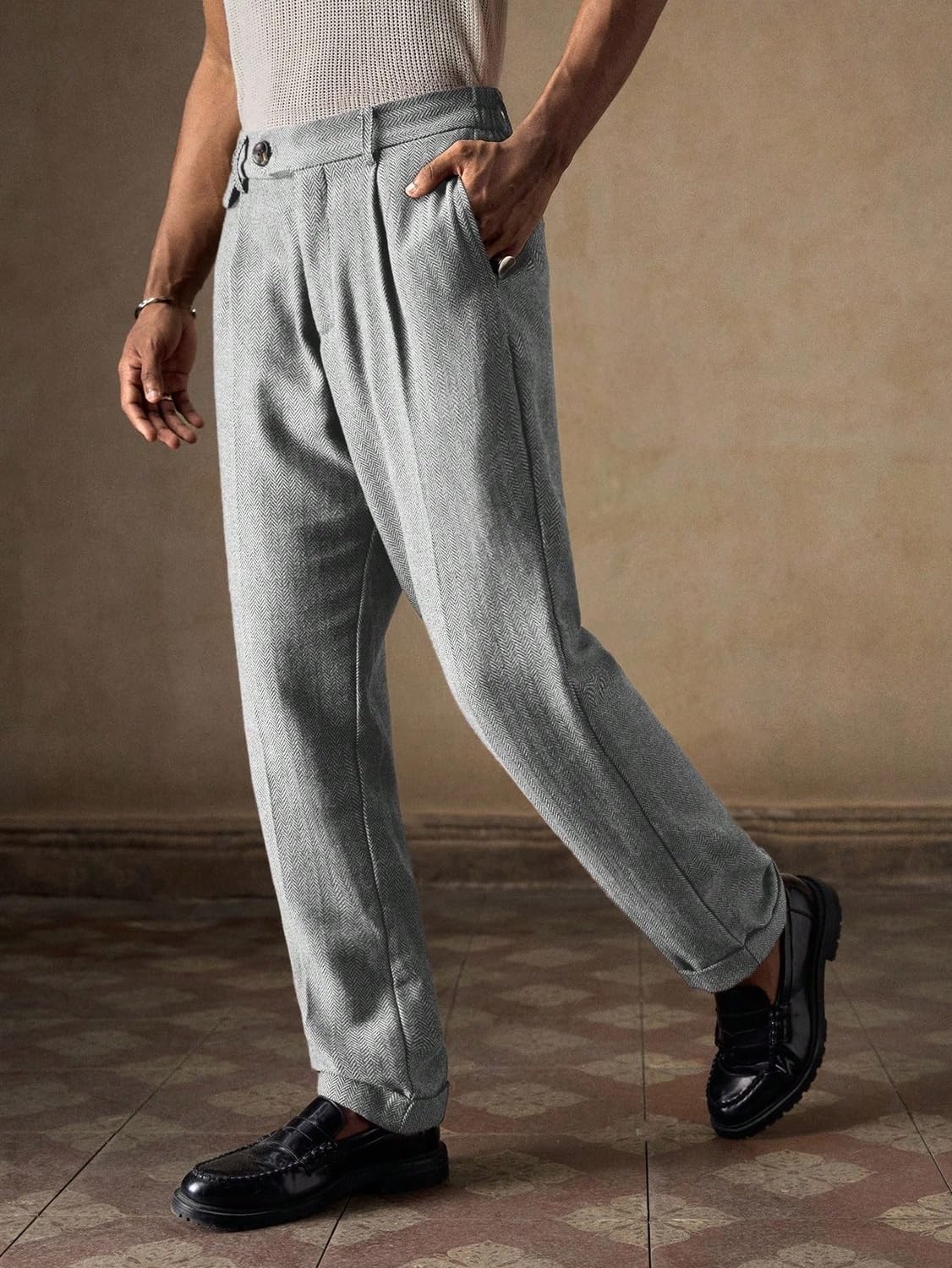 Lymio Pantaloni da uomo || Pantaloni casual da uomo || Pantaloni stile tinta unita || Eleganti patch con pantaloni (TR-51-54)
