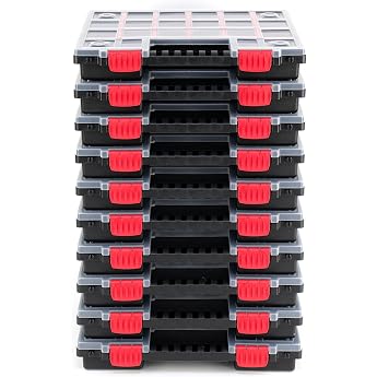 Kistenberg NORS14 10x Assortment Box Set Sorting Box Small Parts Magazine with Dividers with Comfortable and Sturdy Handle Tr