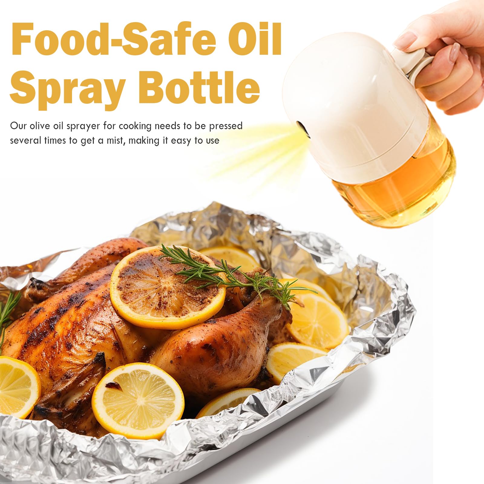 Premium 300 ml szklany olej do gotowania - Mister klasy spożywczej do frytkownicy powietrznej, grillowania, smażenia - butelka z dozownikiem oliwy z oliwek do kuchni i sałatek
