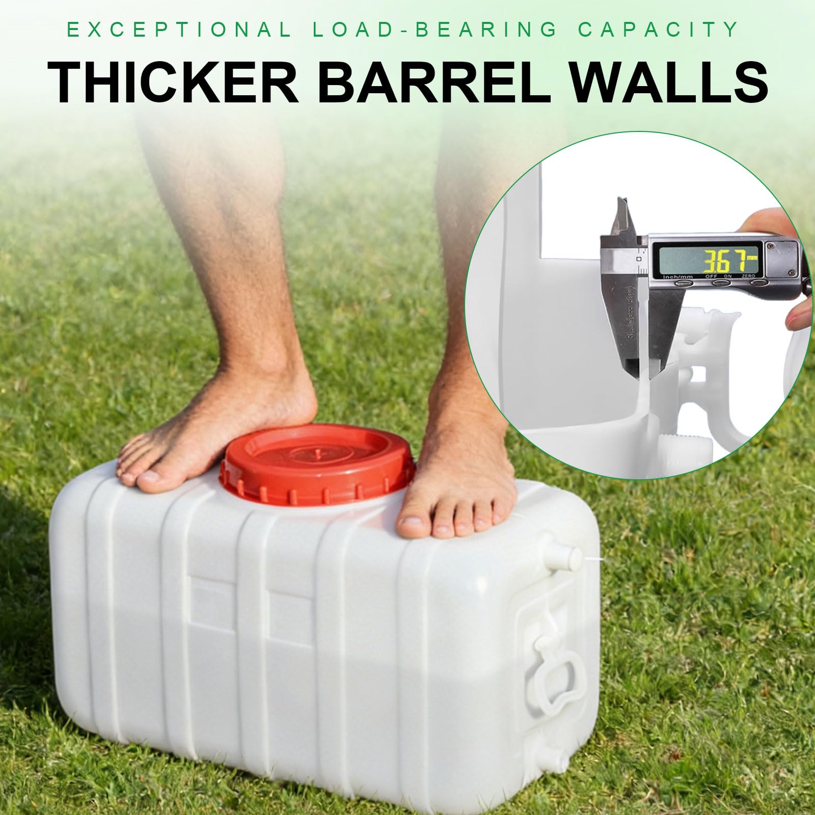 Wasserkanister mit Hahn Lebensmittelechter PEHD Wassertank für Camping, Wohnmobil, Garten Tragekanister mit Ablasshahn UV-beständig & bruchfest trinkwassertank(Size:80L,Color:Weiß)