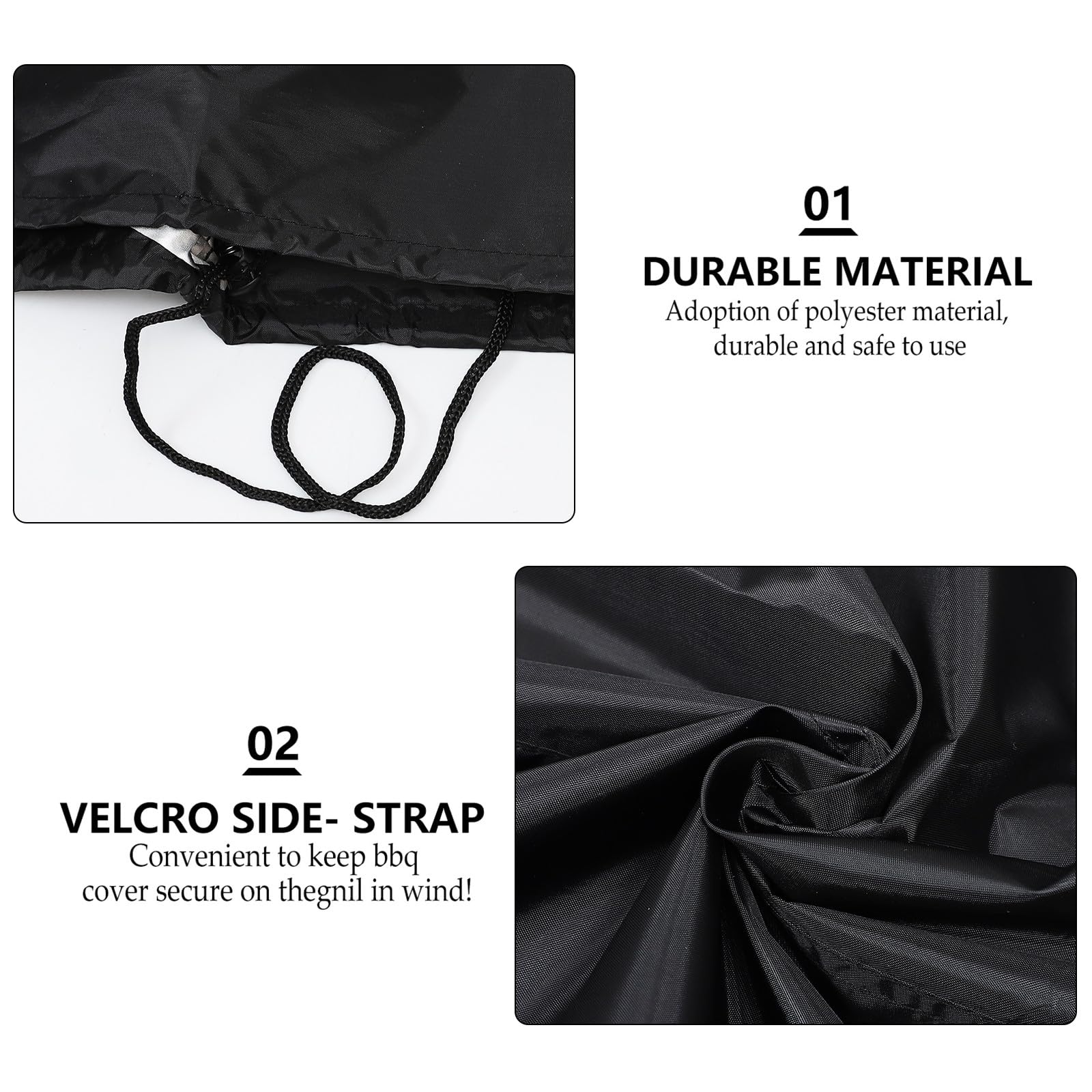 Funda impermeable para barbacoa de poliéster 190T, 145 x 61 x 117 cm, protección UV y lluvia, resistente al viento, cubierta para parrilla al aire libre, accesorio de jardín, protector de barbacoa