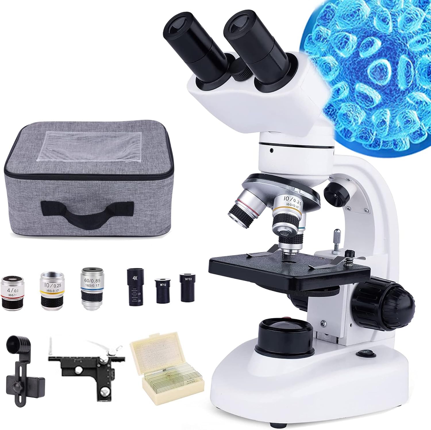 Kid Microscope Science Kits 100X400X1200X Compound Microscopes for Home School