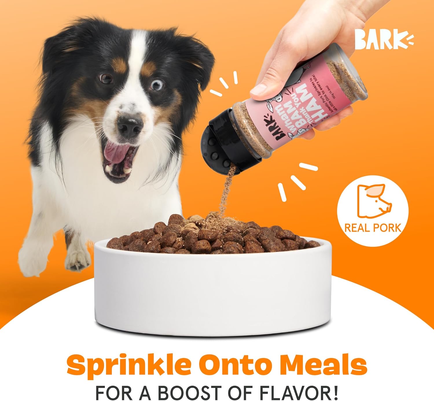 Barkbox Dog Dental & Meal Topper Bundle – Bright Durable Large Breed Dental Chew Sticks (15 Chews) with Pork Shake & Pour Food Topper