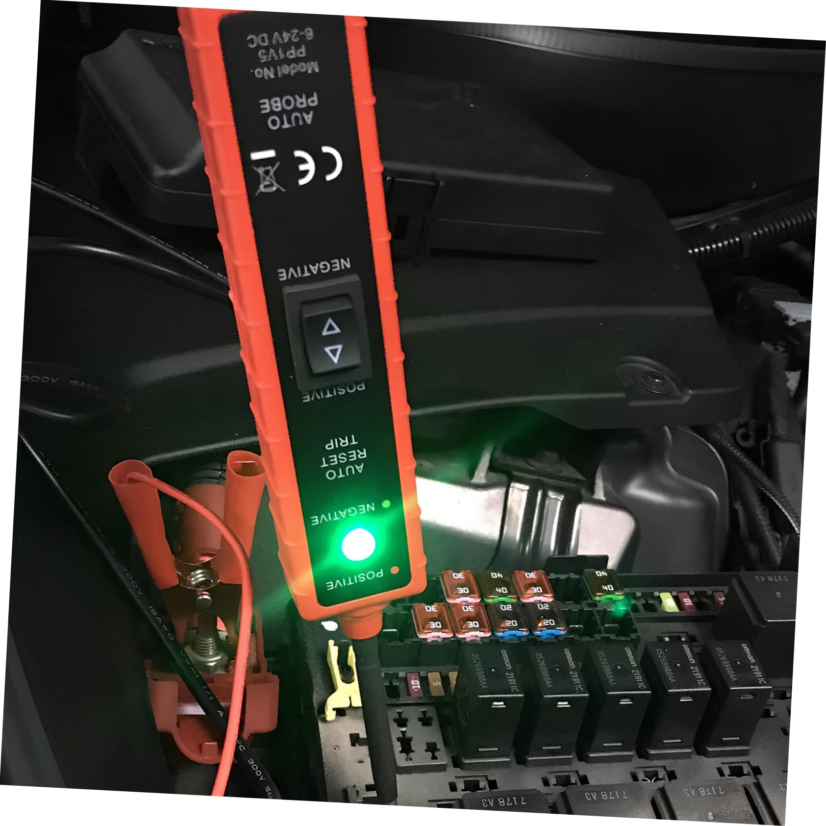 Amosfun Comprobador de Circuitos Automotrices, Detector de Cortocircuitos y Circuitos Abiertos, Rango Dc 6-24v, para Motocicleta y Remolque