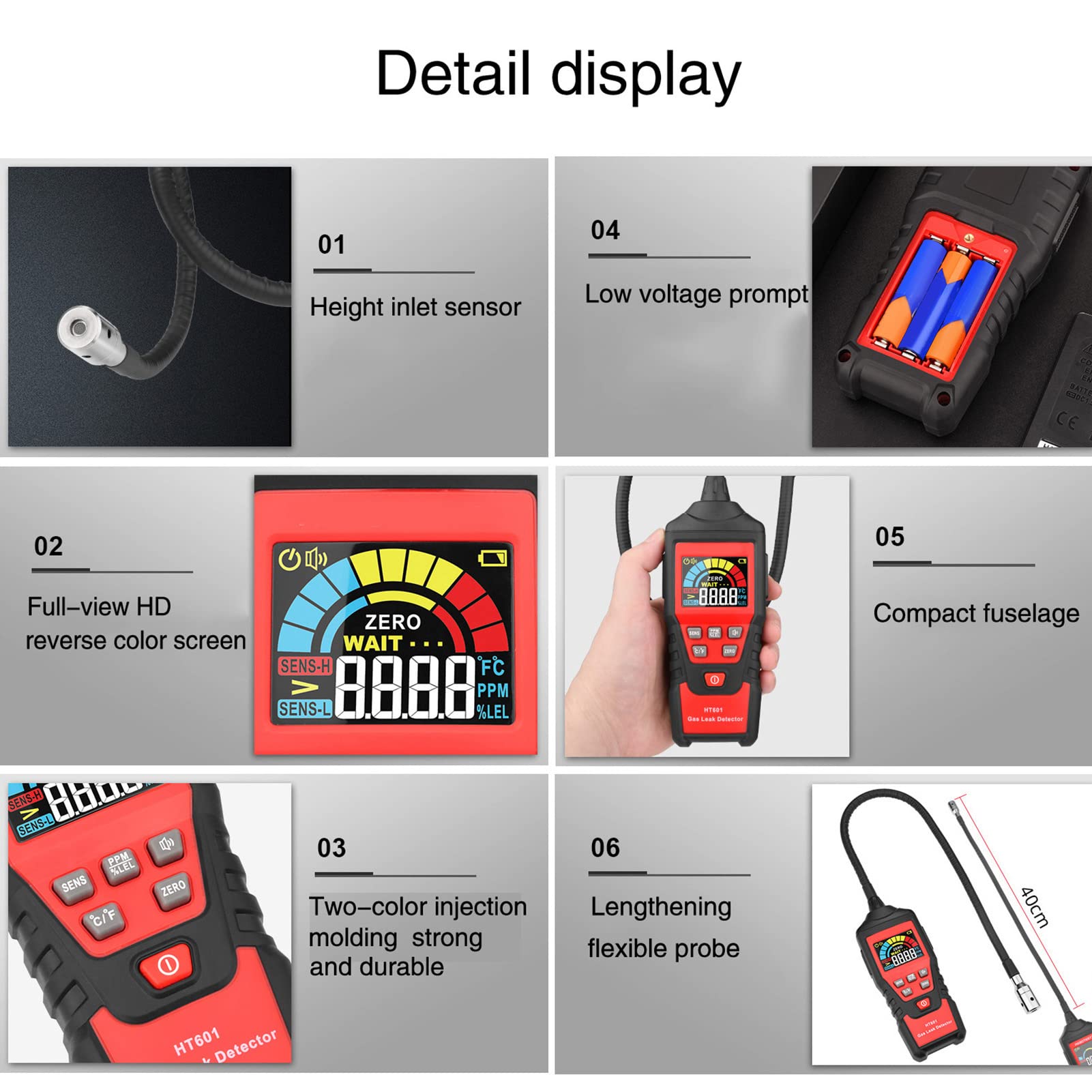 Socobeta Rilevatore di Perdite di Gas Tester di Metano Rilevatore di Gas Naturale Tester di Perdite di Combustibili con Allarme Sonoro e Luminoso per la Cucina di Casa