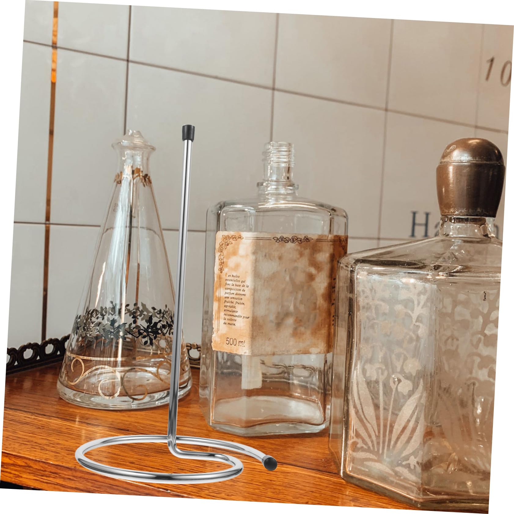 Gatuida Égouttoir à Carafe à Vin Support Séchage Rapide 2pcs en Acier Inoxydable Argenté pour Restaurants et Hôtels