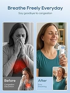 Portable Nebulizer for Adults and Kids with Smart LED Display, 3 Modes & Auto-Cleaning, Handheld Nebulizer for Home and Travel Use