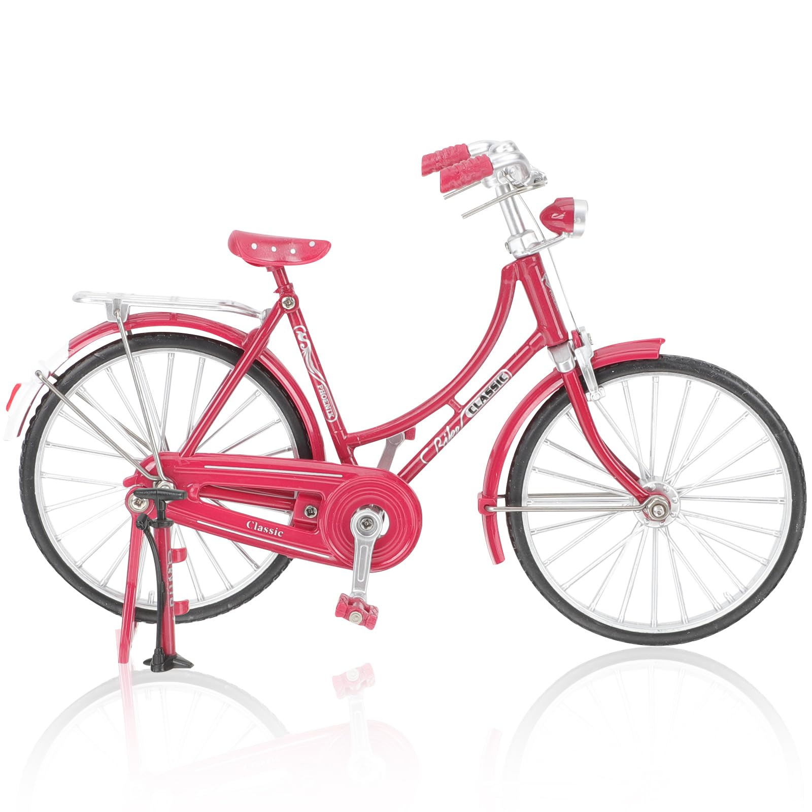 Artibetter 1 10 Scale Vintage Bicycle Model with Alloy Frame and Mini Pump Retro Bike Ornament for Home Decor and Collector Display 6.7 Inch