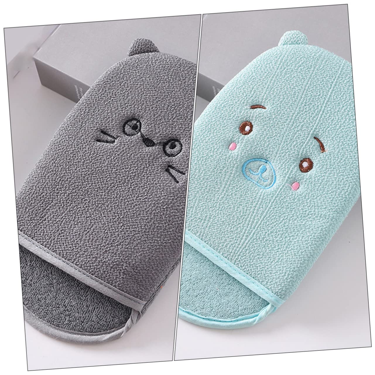 minkissy 9pezzi Esfolianti Per Doccia Per Profonda Cartoon Per Esfoliazione e Colori Grigio Blu Rosa