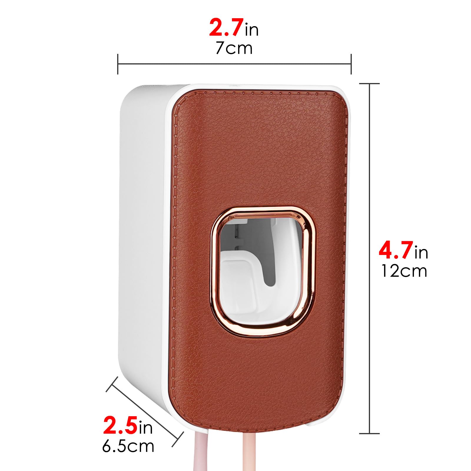 2 Slot Toothbrush Holder and Toothpaste Dispenser Wall Mounted, Automatic Toothpaste Squeezer - Image 3