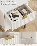 Fluted Nightstand, Modern Night Stand Boho Bedside Table with Storage Drawer, Side Table for Bedroom, Living Room, Office, White
