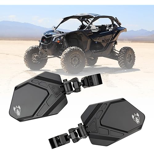 CUERO PRO Black 2.0" - Side Mirrors for UTV Set - UTV Mirror Set Includes 2 Mirrors - Compatible with Bar Size of 2.0" - RZR Rear View Mirror Built to Go Off-Road