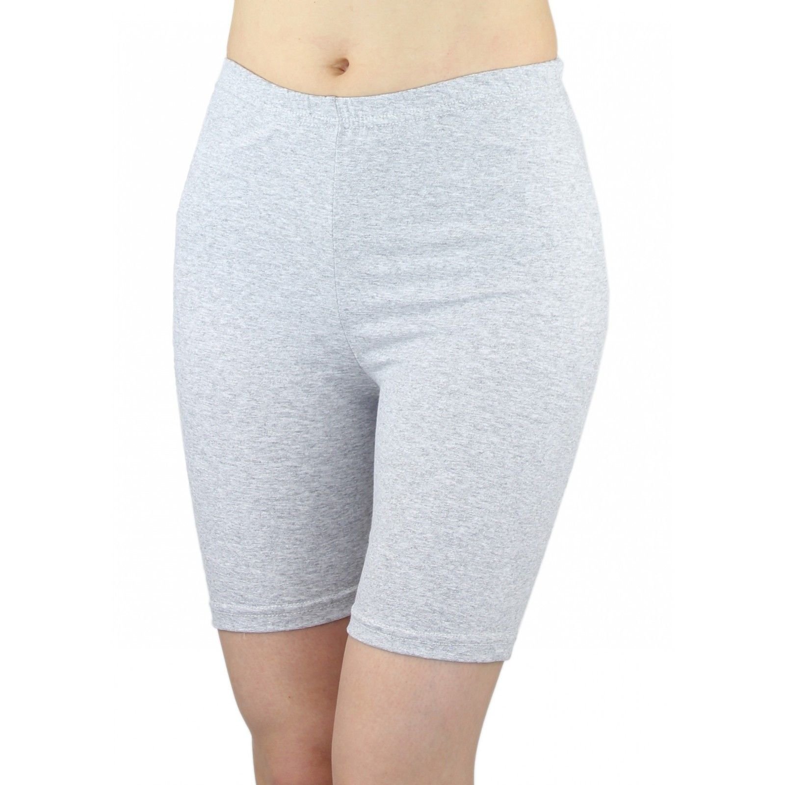 elegance1234 ltd Elegance Ladies Cycling Shorts Lycra Stretchy Cotton Above Knee Active Sport Everyday (XXL UK18 (44), Grey)