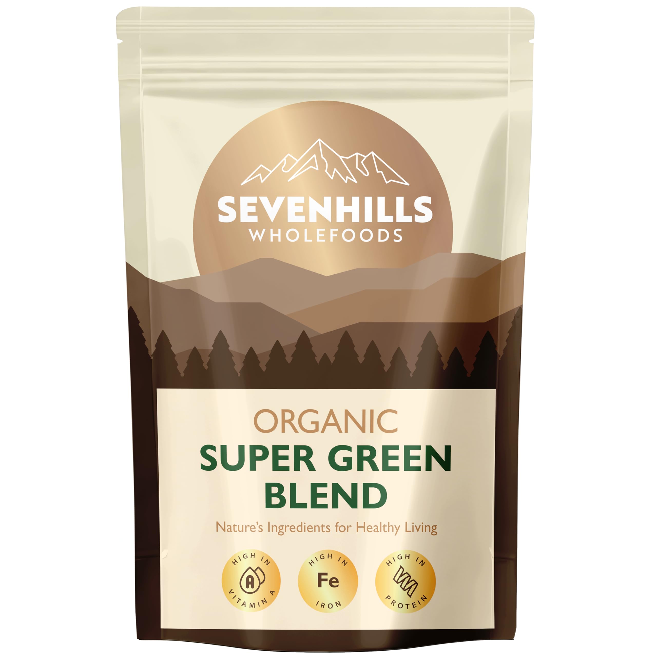Organic Super Greens Blend 400g | with Spirulina, Chlorella, Wheatgrass, Barley Grass | Supports Skin, Immunity & Reduce Tiredness | 80 Servings | UK Made