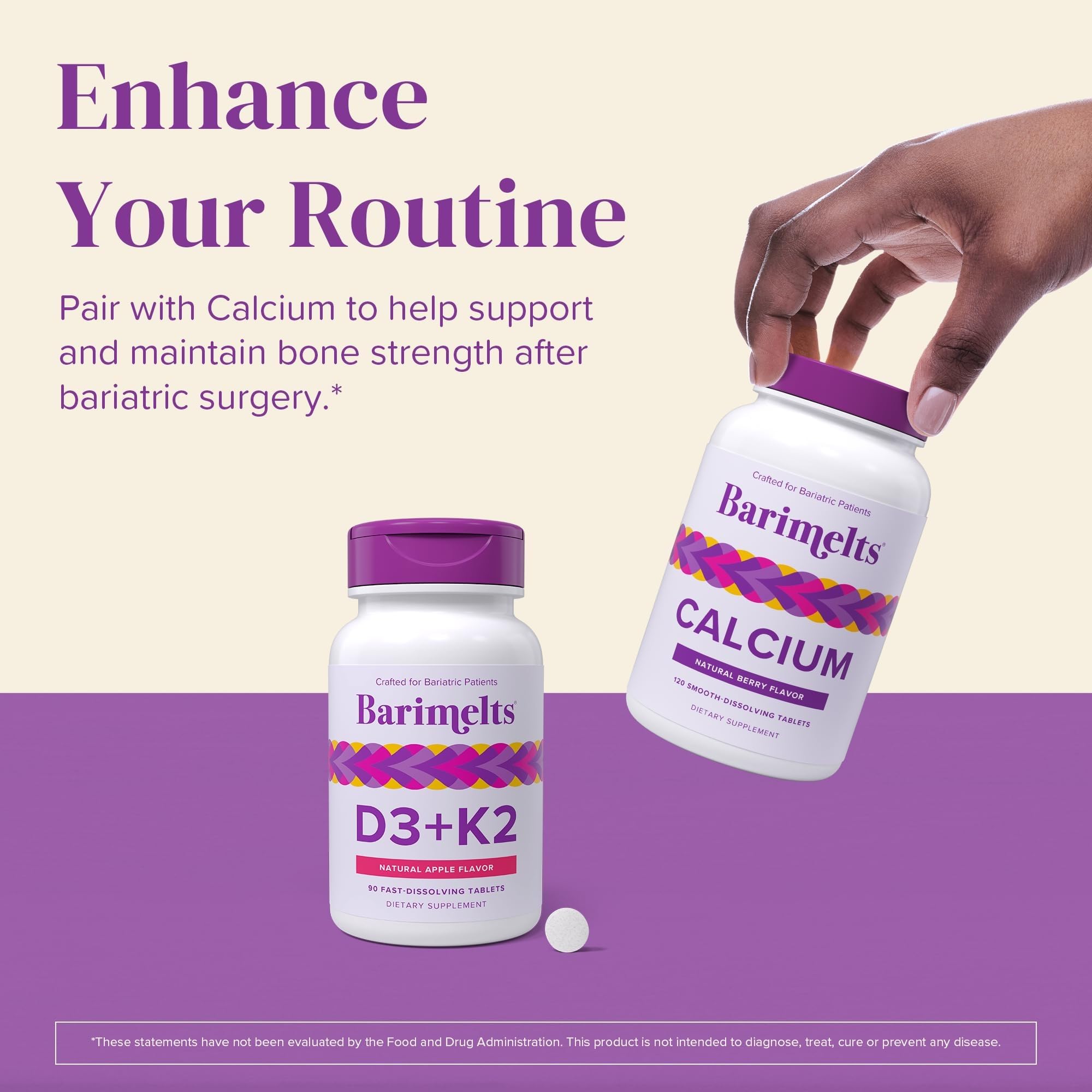 BariMelts Vitamin D3 & K2, 90 Tablets, Natural Apple Flavor — Amazon image 6