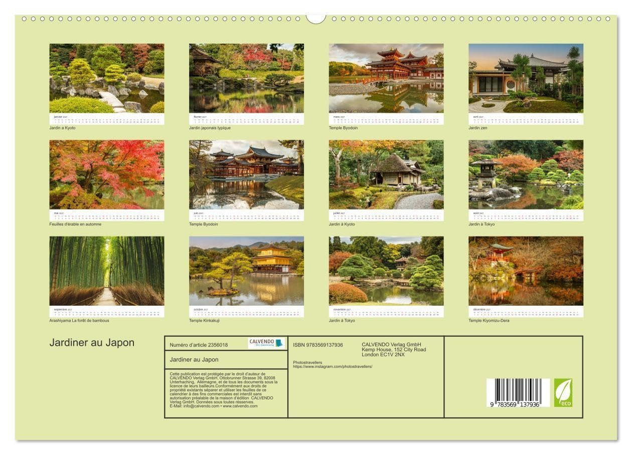 Jardiner au Japon (Calendrier mural haut de gamme 2027 DIN A2 vertical), CALVENDO calendrier mensuel: La beauté des jardins japonais