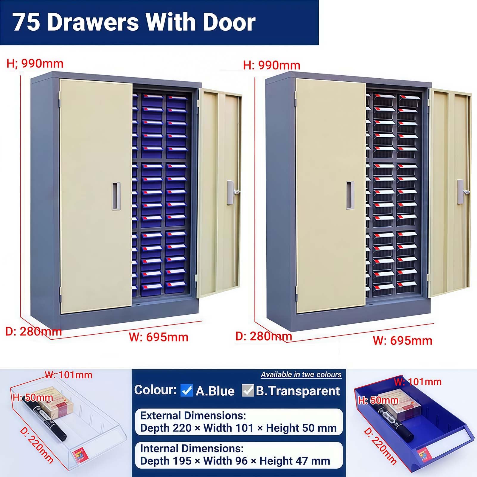 Armoire à écrous et boulons, pièces de quincaillerie en Acier allié, avec étiquettes et Autocollants, adaptée aux Fournitures de Bureau et aux Petits Objets.