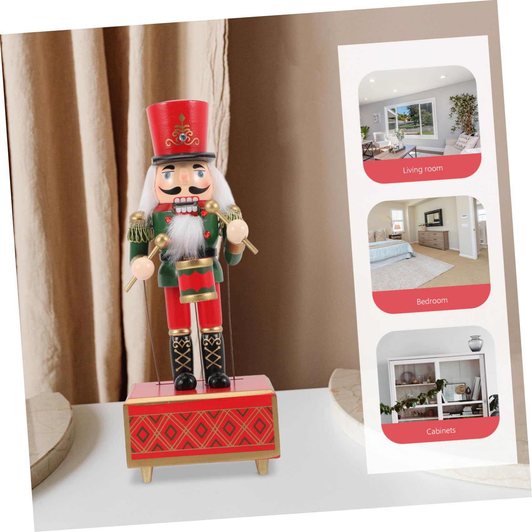 NUOBESTY Carillon in Legno Musicale per Decorazione Natalizia Delicata da Tavolo Suoneria e Ambientazione di Natale per Ufficio e Casa