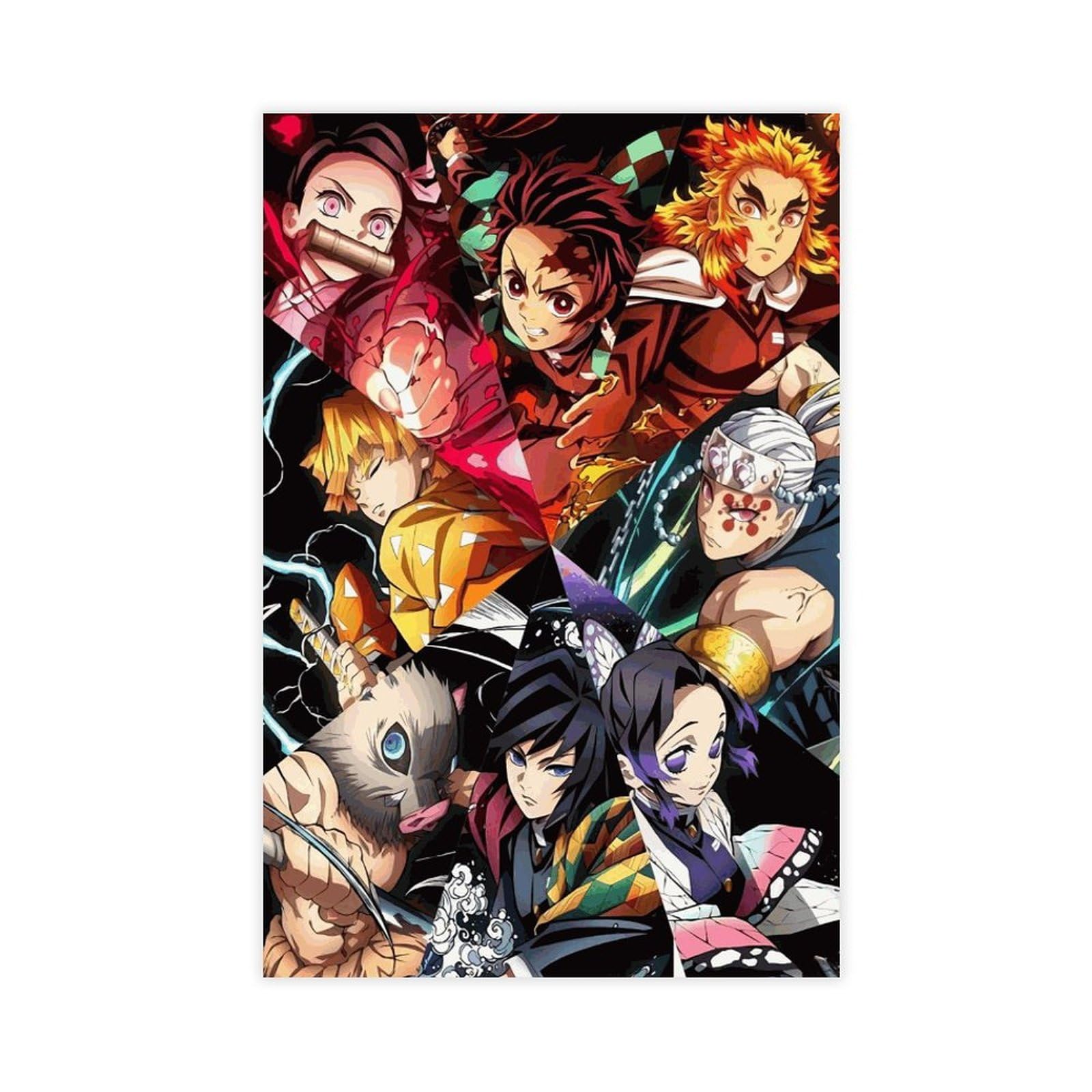 Demon Slayer Poster 12x18 Zoll - Anime Leinwand Wandkunst Für Zimmer Dekor