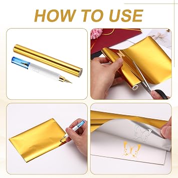 MECCANIXITY 2PCS 4PCS Heat Activated Foil Hot Stamping Foil Laser Toner Transfer Sheets for DIY Card Scrapbooking Making, 6 W x 10ft L, Blue//Multicolor