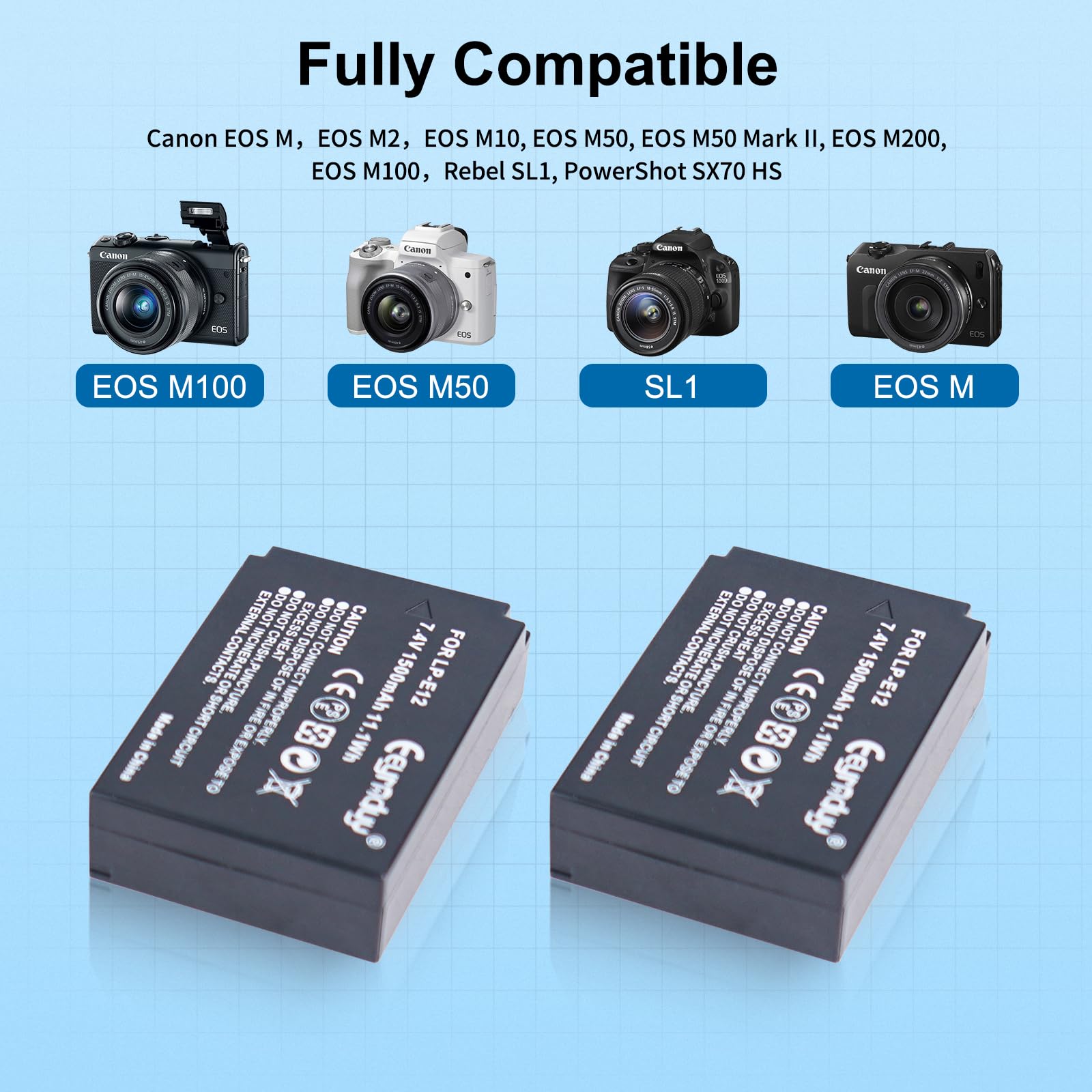 Canon M50 Mark Ii Canon Eos Rebel Sl1 BM Premium LP-E12 Battery