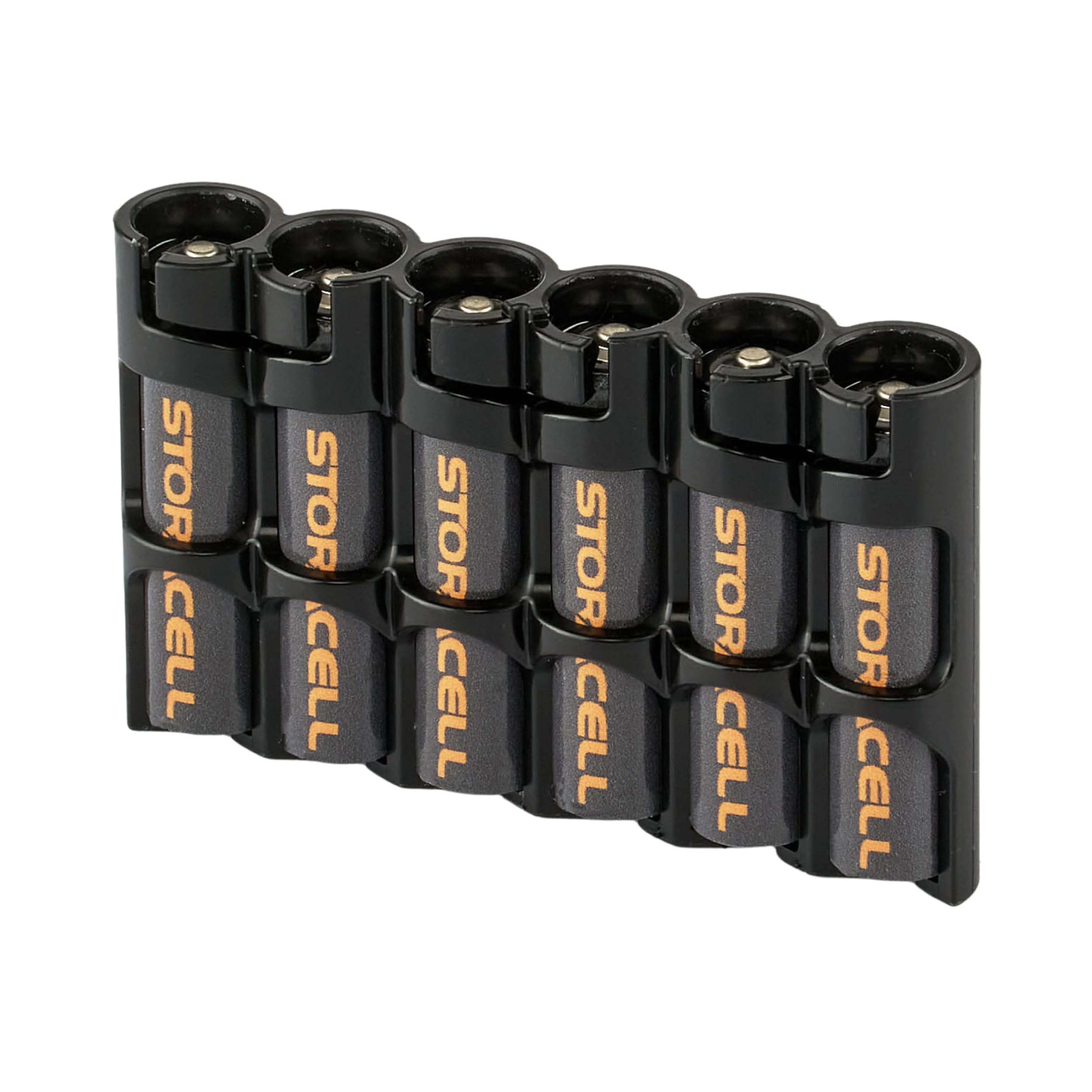 Storacell AAA Battery Storage Caddy , Black, Holds 6 Batteries (Not included)