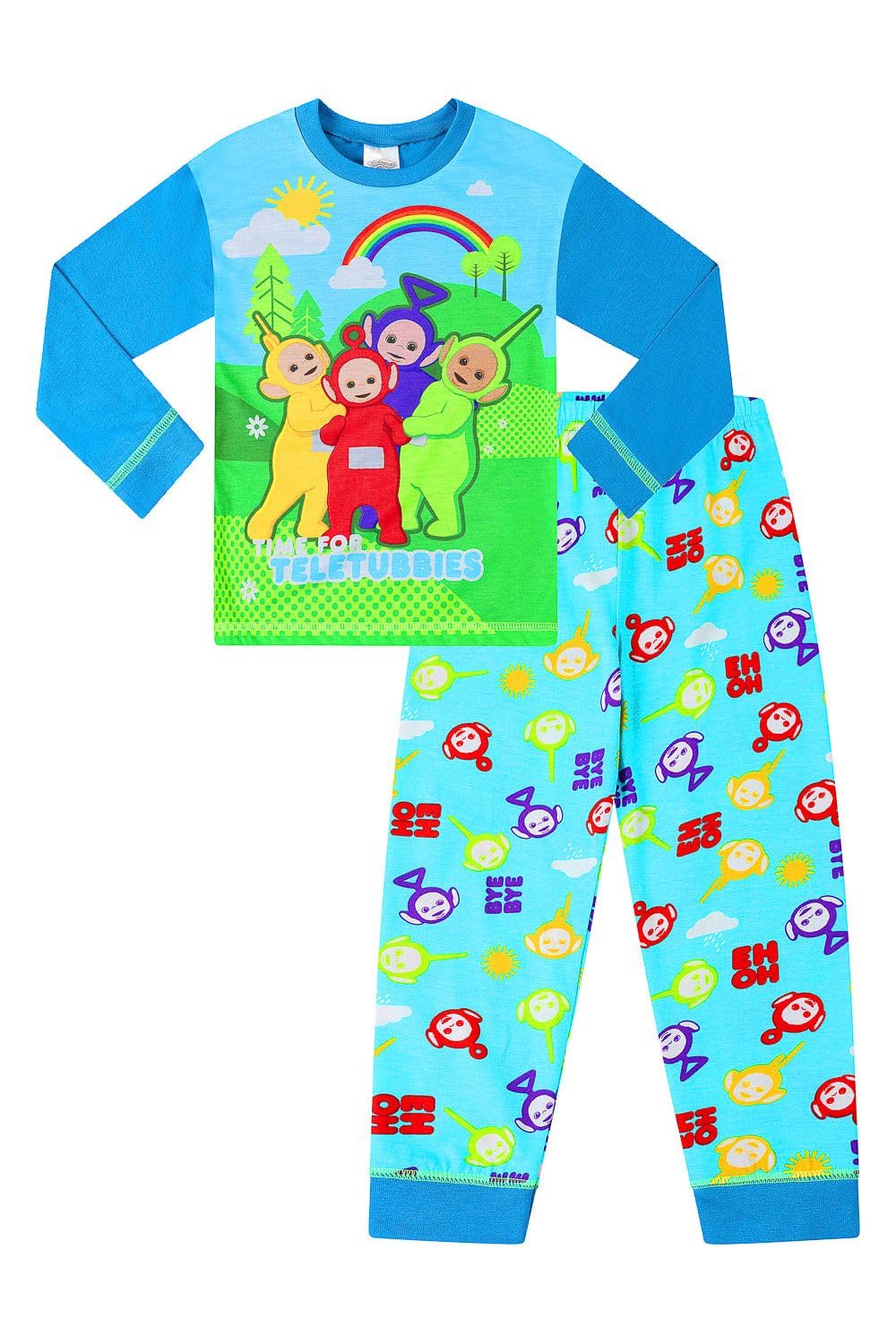 ThePyjamaFactory Teletubbies Tinky-Winky, Dipsy, Laa Laa and Po Long Pyjamas (18-24 Months) Blue