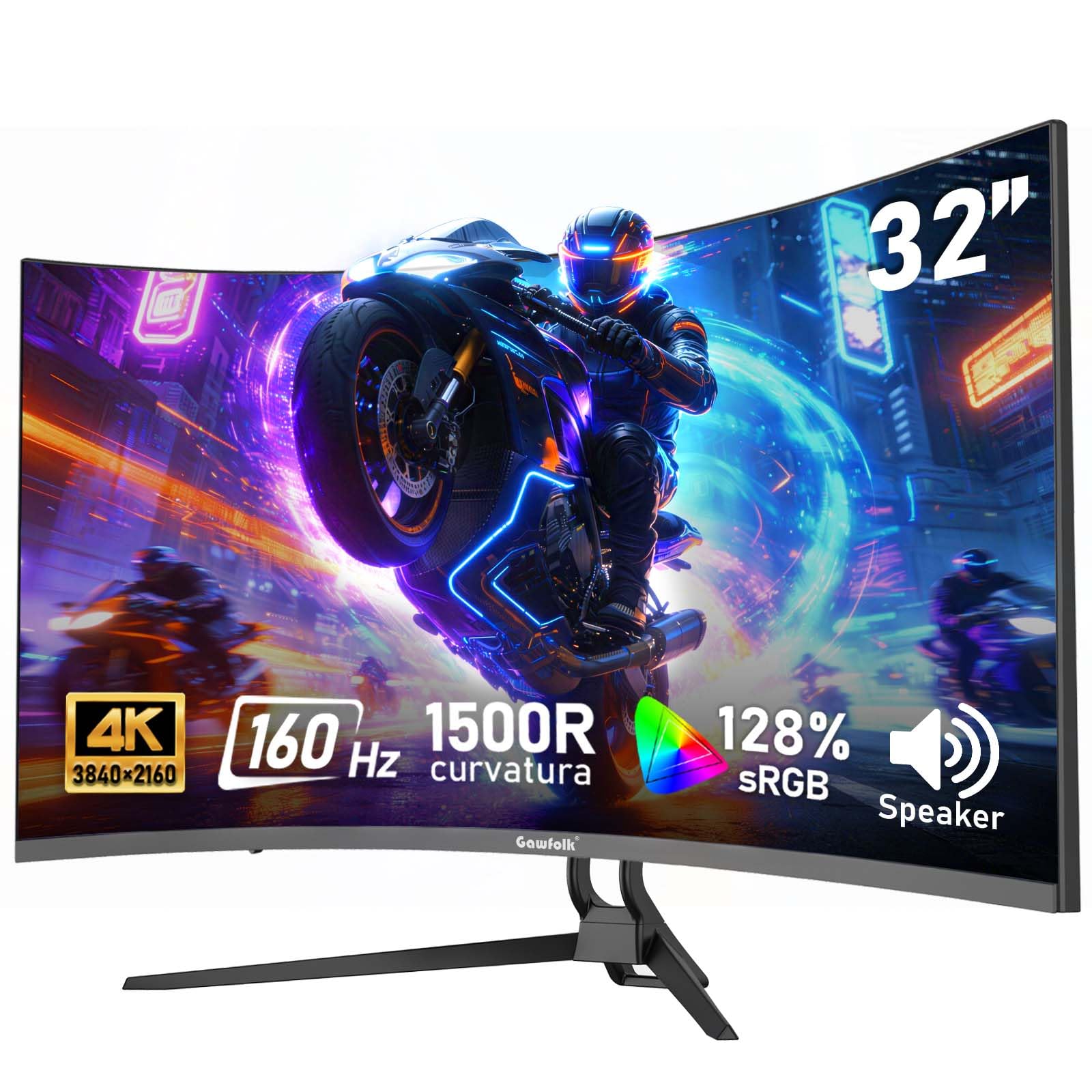 Gawfolk 27 inch IPS 2K QHD (2560×1440) Computer Monitor 75Hz Gaming PC Screen, 1ms，Adaptive Sync,100% sRGB, 1.07 Billion Colours,DisplayPort 1.4、 HDMI2.0, Built-in speaker- Black — view 8