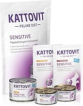 KATTOVIT - Sensitive Tasting Pack for Cats with Intolerances | Hypoallergenic Gentle Food for Adult Animals | Dry & Wet Food