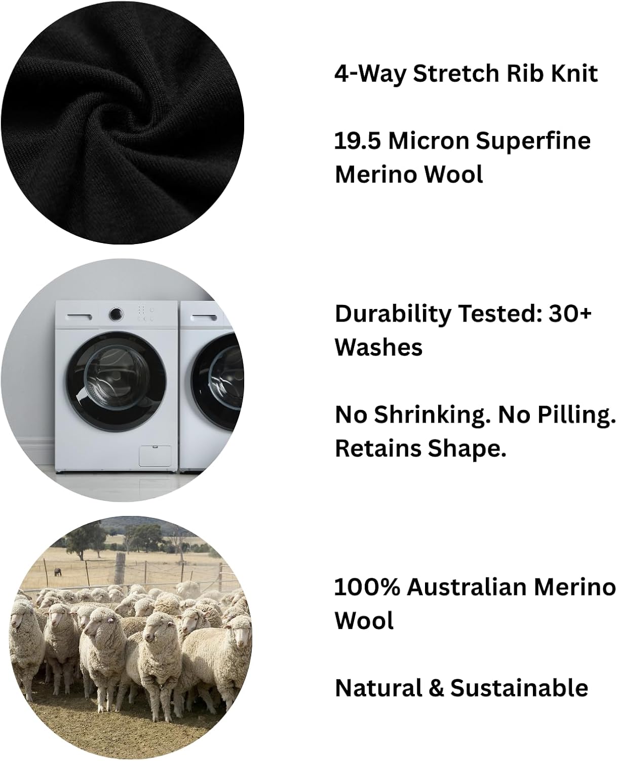 Women's Merino Wool T-Shirt, Lightweight 190g Ribbed Crew Neck Top–Breathable, Moisture-Wicking & Odor-Resistant Everyday Tee - Image 4