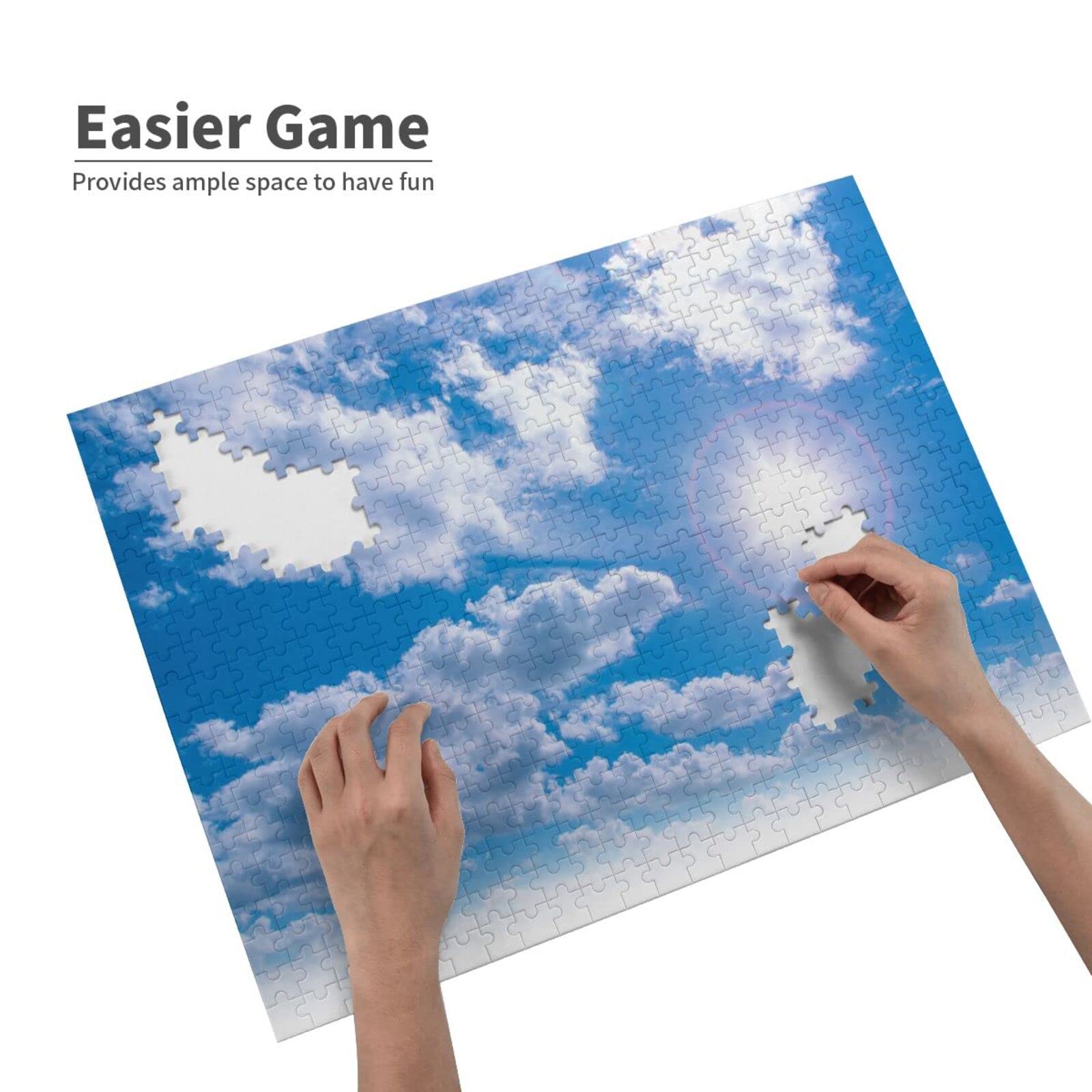 Amazon.co.jp: ジグソーパズル 木製パズル 空の雲と光る太陽 絵画 脳