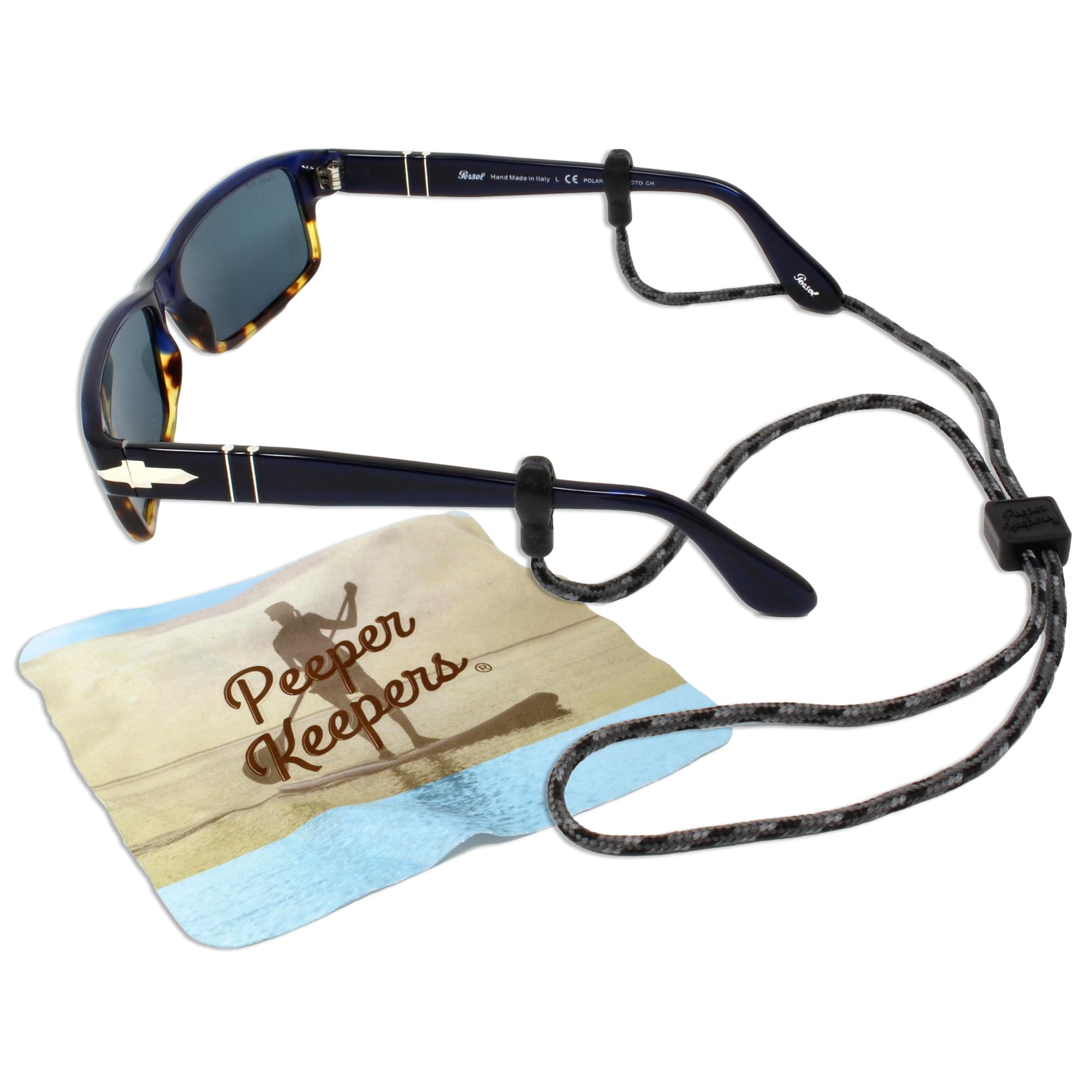 Eyeglass Retainer &amp; Sunglass Holder Supercord Adjustable w/Microfiber Cloth