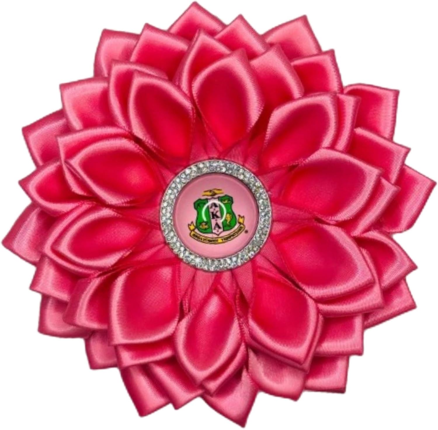 Pink 4.5" Sorority Paraphernalia Flower Brooch Pin for Women Greek, AKA Sorority Inspired for D9 Events, Conferences, Luncheons, J15