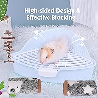 Vista 3 de RUBYHOME Triángulo para orinal de esquina para arena de arena, bandeja para mascotas para conejo, chinchillas, conejillos de indias pequeños, hurón